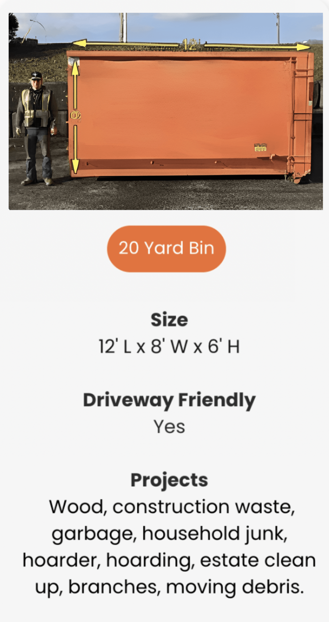 20 yard bin rental