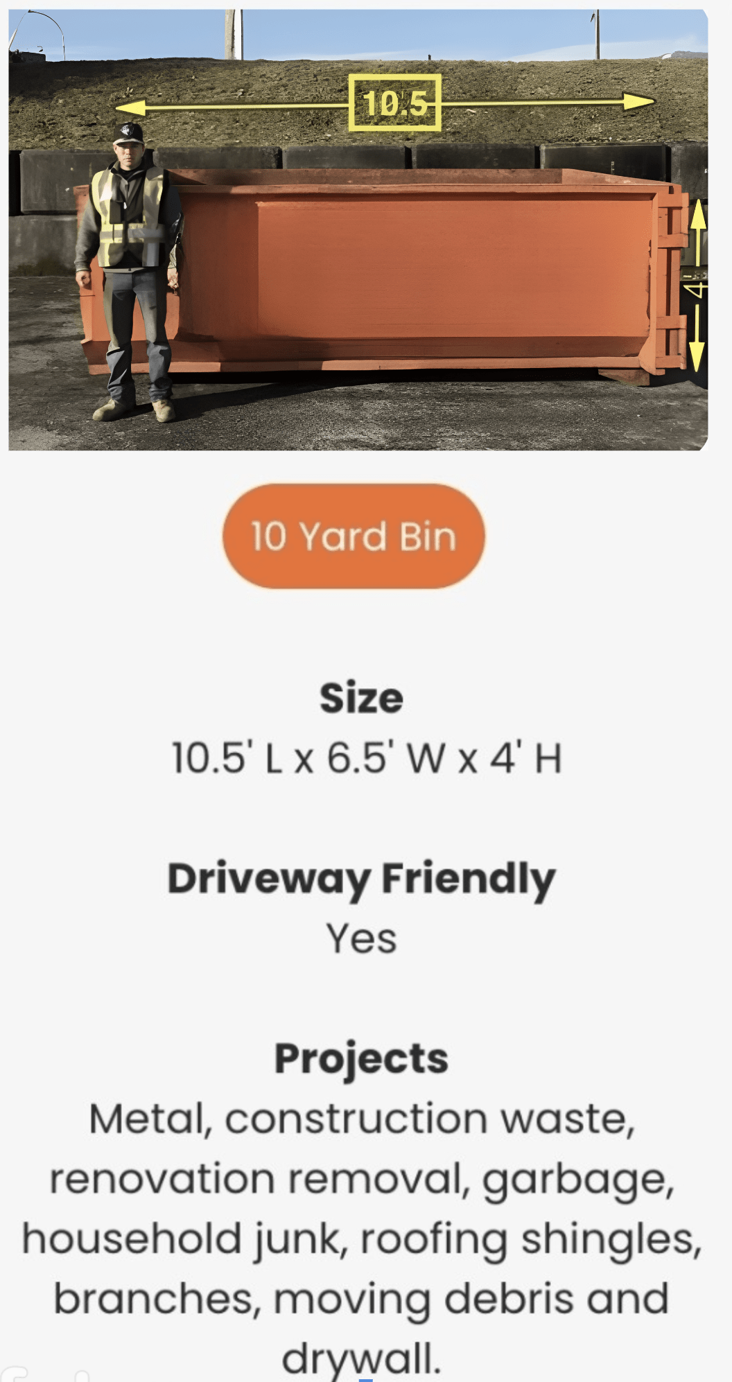 10 yard bin